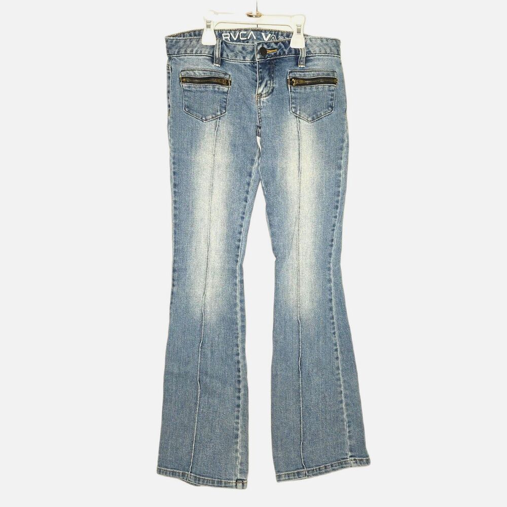 RVCA Collateral Denim Flare Jeans | Women's Size 25 | Light Wash